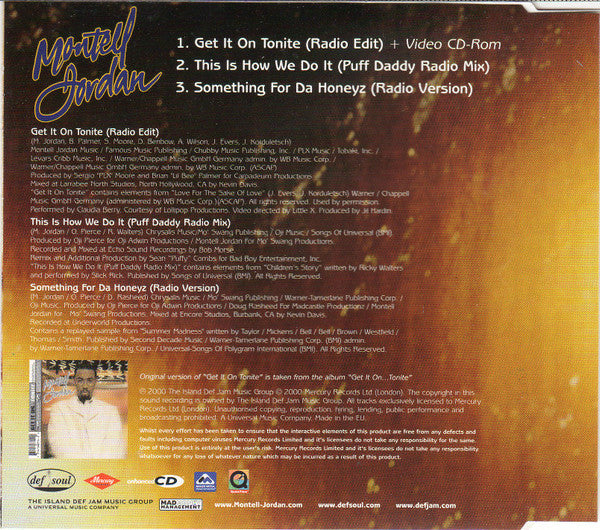 Montell Jordan : Get It On Tonite (CD, Single, Enh, CD1)