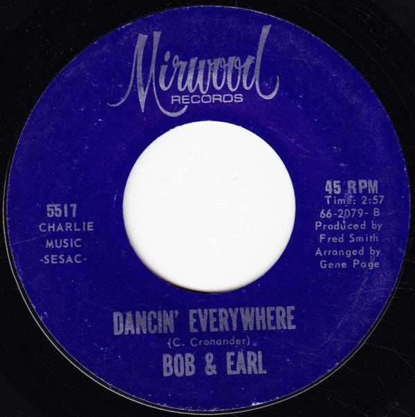 Bob & Earl : Baby, It's Over / Dancin' Everywhere (7", Single, Styrene)