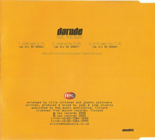 Darude : Feel The Beat (CD, Single)