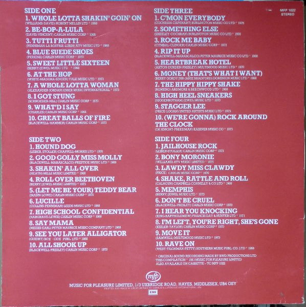 Unknown Artist : 40 Non Stop Rock 'n' Roll Smash Hits (2xLP, Comp)