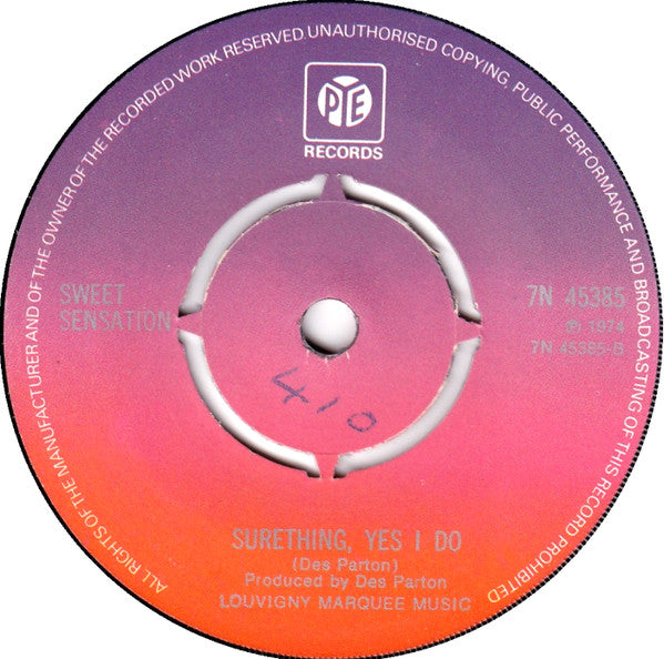 Sweet Sensation (2) : Sad Sweet Dreamer (7", Single, Pus)