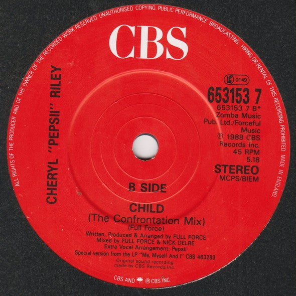 Cheryl Pepsii Riley : Thanks For My Child (7", Single)