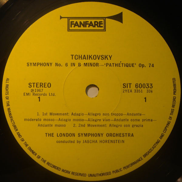 Pyotr Ilyich Tchaikovsky : 'Pathétique' Symphony (LP, RE)