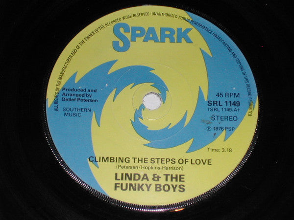 Linda Fields & The Funky Boys : Climbing The Steps Of Love (7", Single, Sol)