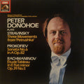 Peter Donohoe / Igor Stravinsky / Sergei Prokofiev / Sergei Vasilyevich Rachmaninoff : Three Movements From 'Petrushka' / Sonata No.6 In A Op.82 / Étude Tableau In E Flat Minor Op.39 No.5 (LP)