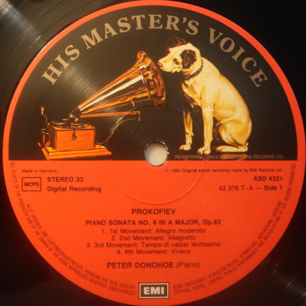 Peter Donohoe / Igor Stravinsky / Sergei Prokofiev / Sergei Vasilyevich Rachmaninoff : Three Movements From 'Petrushka' / Sonata No.6 In A Op.82 / Étude Tableau In E Flat Minor Op.39 No.5 (LP)