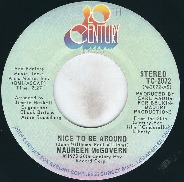 Maureen McGovern : Nice To Be Around (7", San)