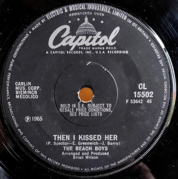 The Beach Boys : Then I Kissed Her  (7", Single, Sol)