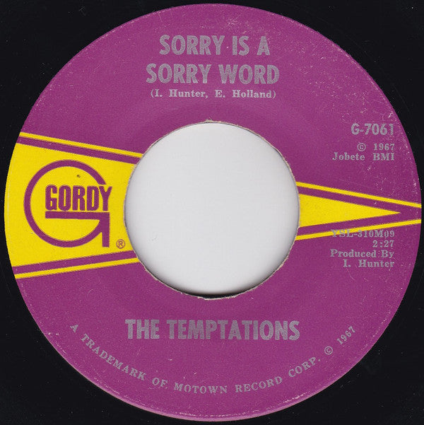 The Temptations : All I Need  (7", Single, ARP)