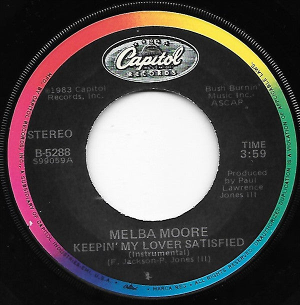 Melba Moore : Keepin' My Lover Satisfied (7", Single)