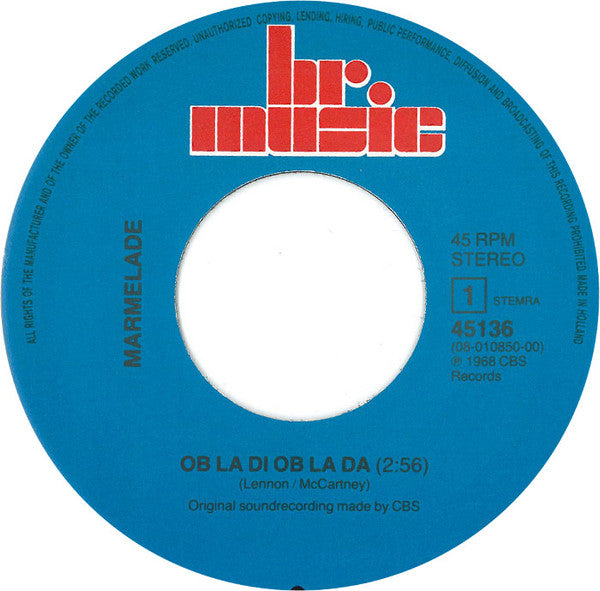 The Marmalade : Ob La Di Ob La Da (7", Single)