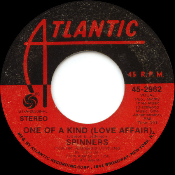 Spinners : One Of A Kind (Love Affair) (7", Single, Pla)