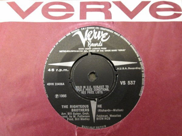 The Righteous Brothers : He / He Will Break Your Heart (7", Single)
