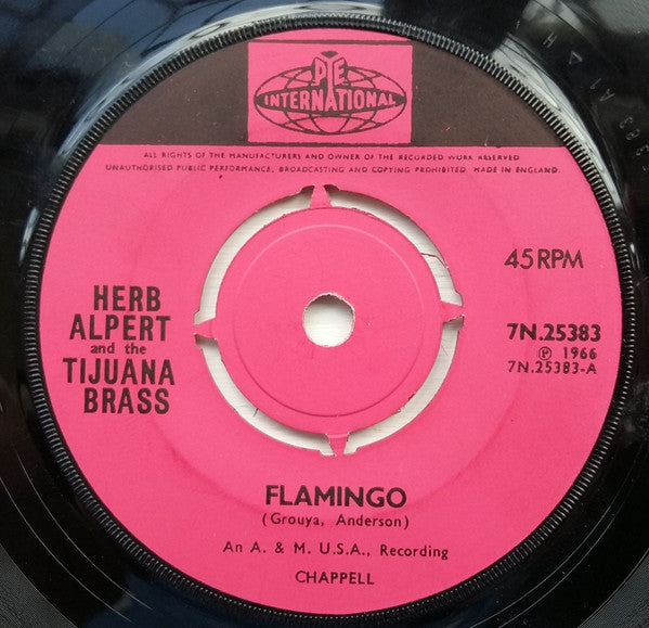 Herb Alpert & The Tijuana Brass : Flamingo (7", Single)