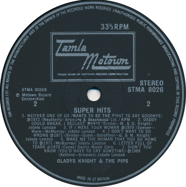 Gladys Knight And The Pips : Super Hits (LP, Comp, Die)