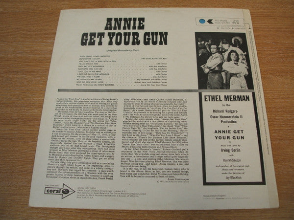Irving Berlin - "Annie Get Your Gun" Original Broadway Cast, Ethel Merman With Ray Middleton : Annie Get Your Gun (LP, Album, RE)