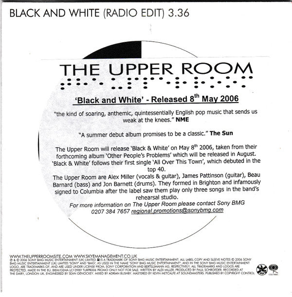 The Upper Room : Black And White (CD, Single, Promo)