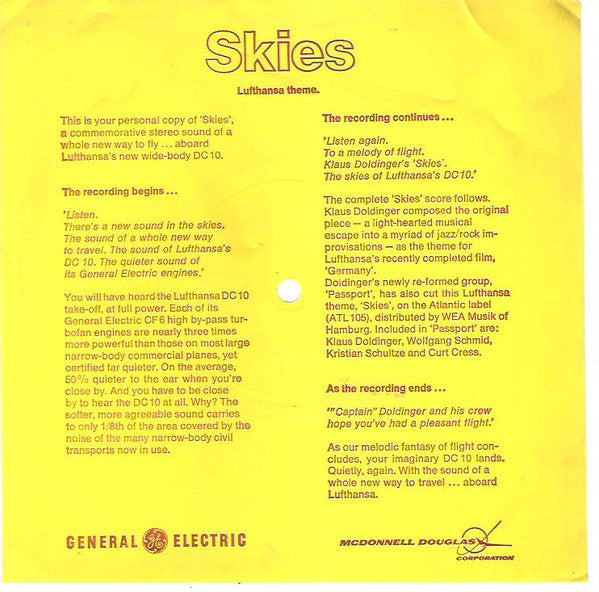 Passport (2) : Skies (Lufthansa Theme) (Flexi, 7", Shape, S/Sided, Single)