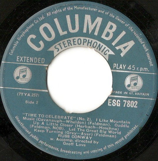 Russ Conway : Time To Celebrate No.2 (7")