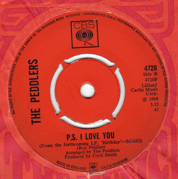 The Peddlers : Girlie / P.S. I Love You (7", Single, 4-P)