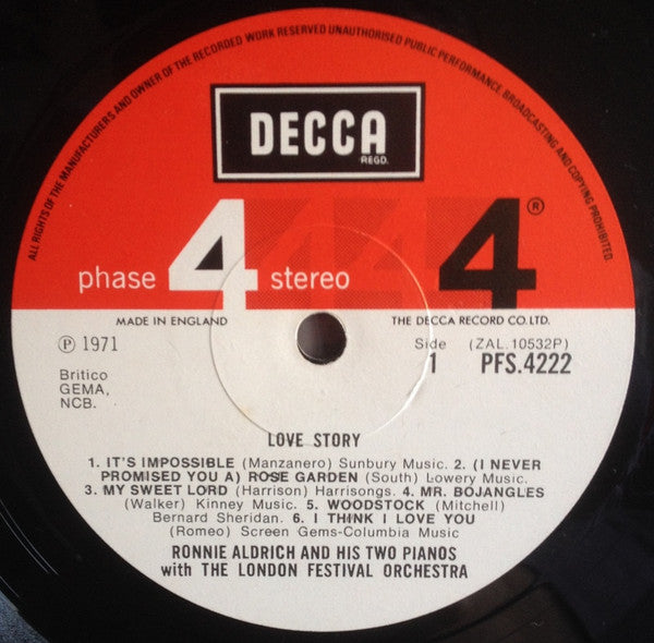 Ronnie Aldrich With London Festival Orchestra : Love Story (LP, Album)