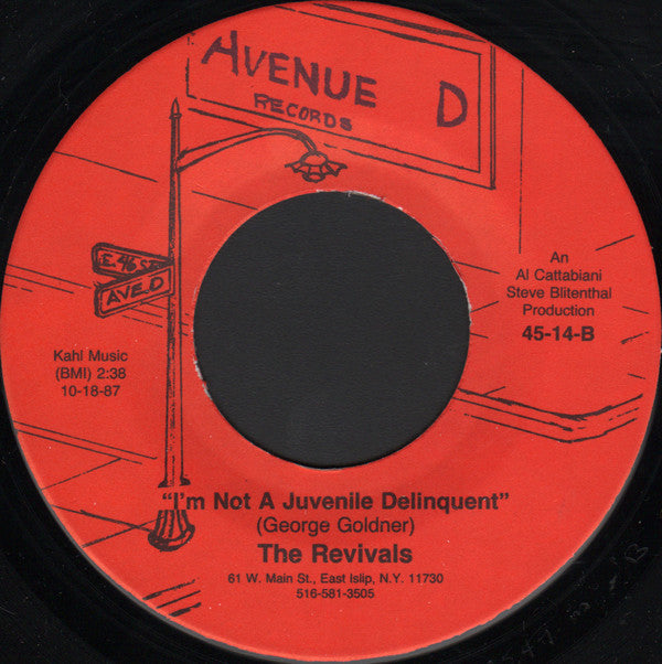 The Revivals (3) : Too Young B/W I'm Not A Juvenile Delinquent (7")