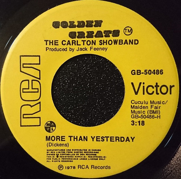 The Carlton Showband : More Than Yesterday (7", Single)