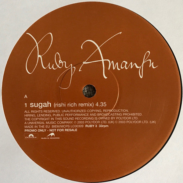 Ruby Amanfu : Sugah (12", Promo)