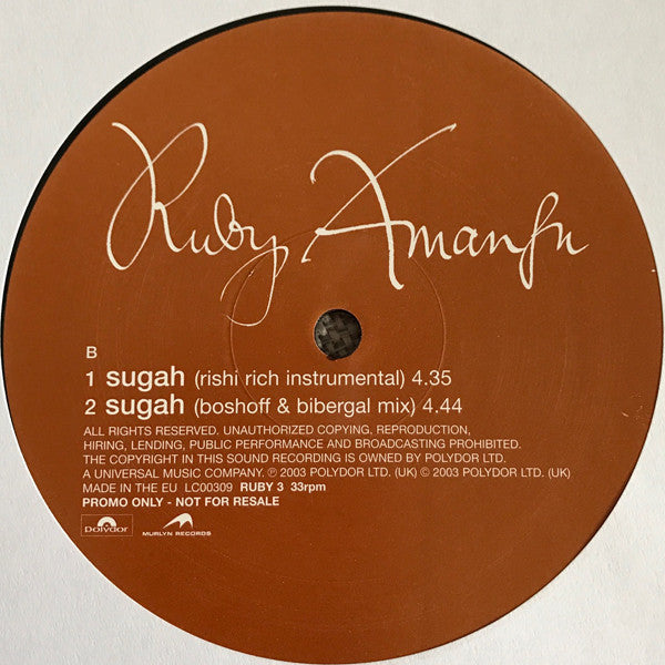 Ruby Amanfu : Sugah (12", Promo)