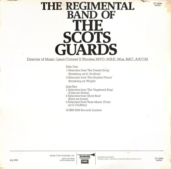 The Regimental Band Of The Scots Guards : The Regimental Band Of The Scots Guards (LP, Album, Mono)