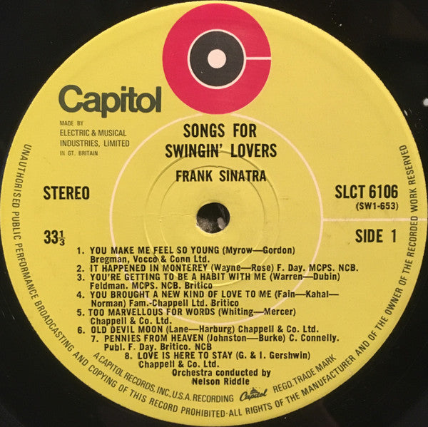 Frank Sinatra : Songs For Swingin' Lovers! (LP, RE)