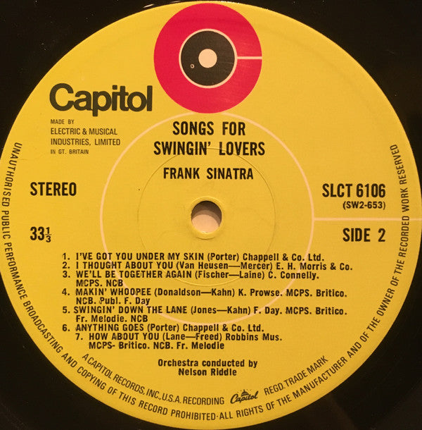 Frank Sinatra : Songs For Swingin' Lovers! (LP, RE)