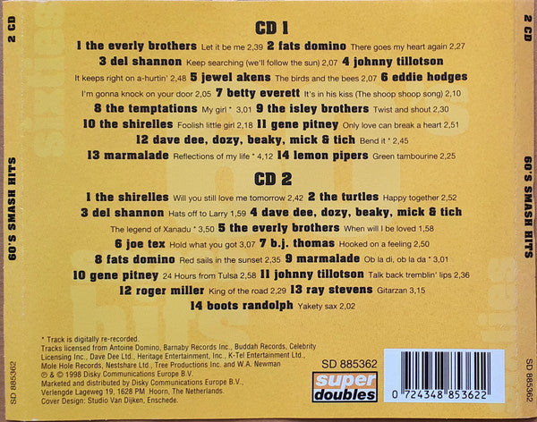 Various : 60's Smash Hits (2xCD, Comp)