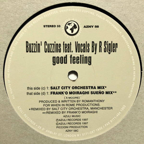 Buzzin Cuzzins Feat. Romanthony : Good Feeling (2x12")
