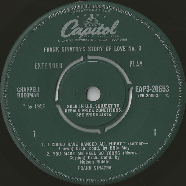Frank Sinatra : Frank Sinatra's Story Of Love No. 3 (7", EP, Mono)