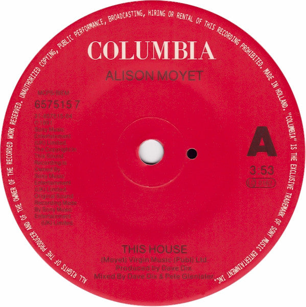 Alison Moyet : This House (7", Single, Sma)
