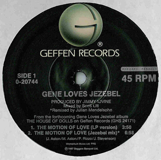 Gene Loves Jezebel : The Motion Of Love (12", Maxi)