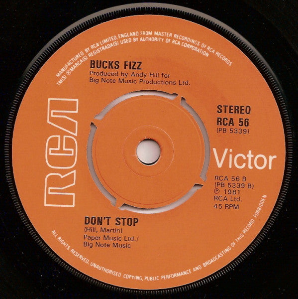 Bucks Fizz : Making Your Mind Up (7", Single, Ora)