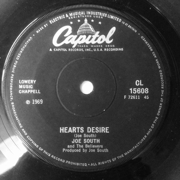 Joe South And The Believers : Don't It Make You Want To Go Home / Hearts Desire (7", Single)