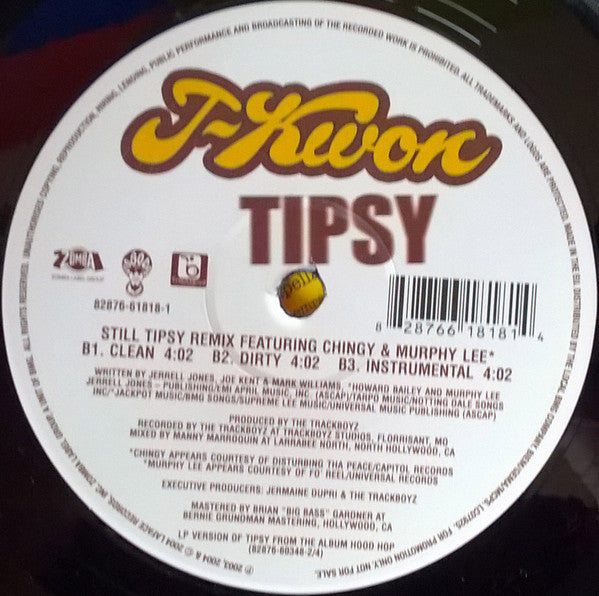 J-Kwon : Tipsy (12", Maxi, Promo)