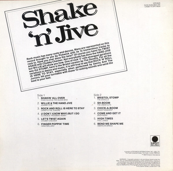 Various : Shake 'n' Jive (LP, Comp)