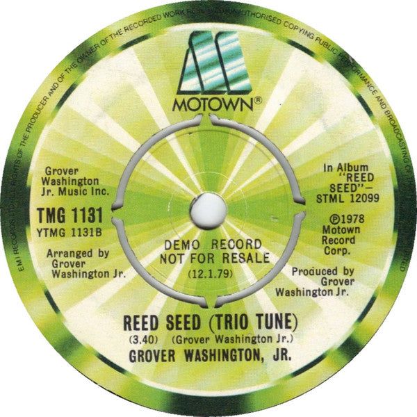 Grover Washington, Jr. : Do Dat / Reed Seed (Trio Tune) (7", Single, Promo)