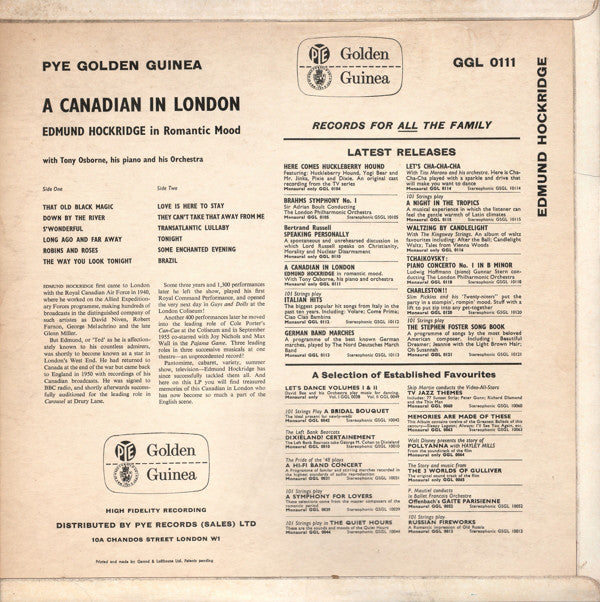 Edmund Hockridge : A Canadian In London (LP, Album)