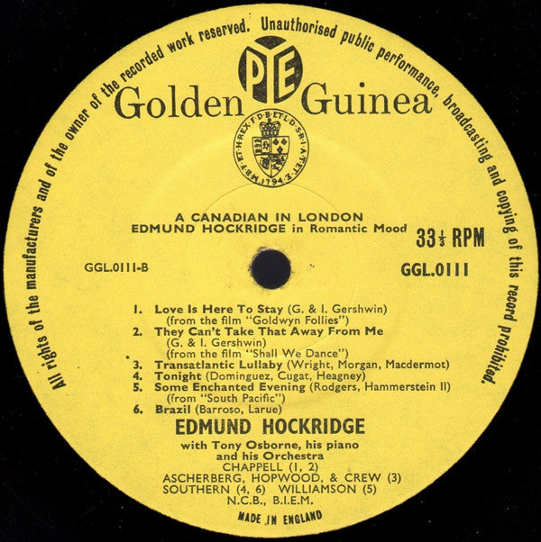 Edmund Hockridge : A Canadian In London (LP, Album)