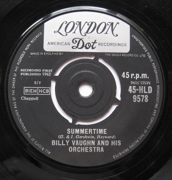 Billy Vaughn And His Orchestra : Summertime (7", Single)