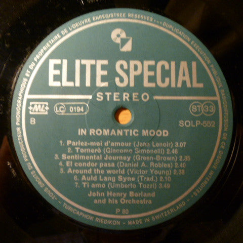John Henry Borland And His Orchestra : In Romantic Mood (LP, Album)