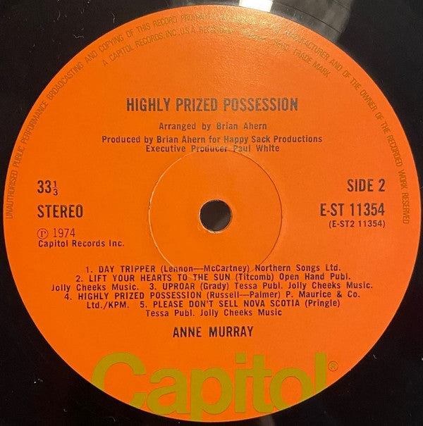 Anne Murray : Highly Prized Possession (LP, Album)