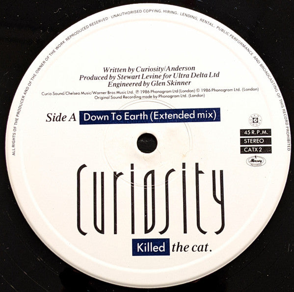 Curiosity Killed The Cat : Down To Earth (Extended Mix) (12", Single)