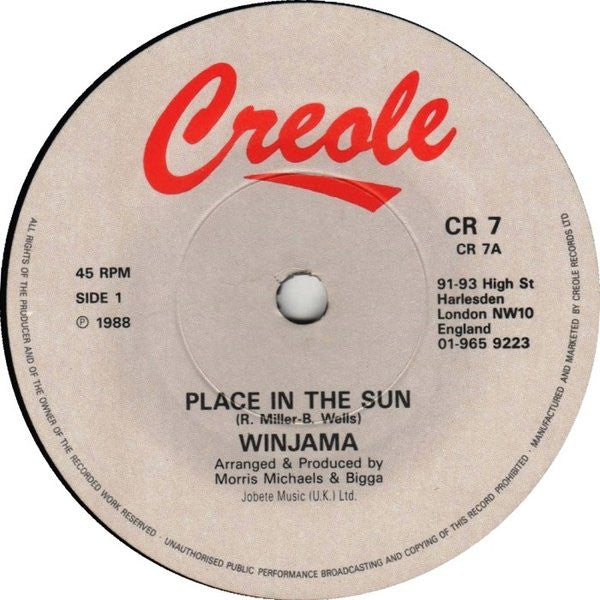 Winjama : Place In The Sun (7")