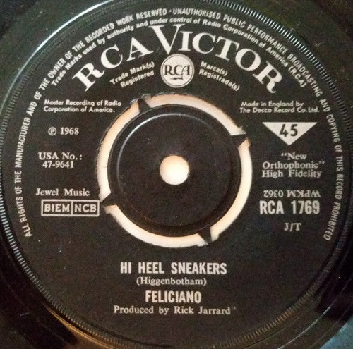 José Feliciano : Hitchcock Railway / Hi Heel Sneakers (7", Single)
